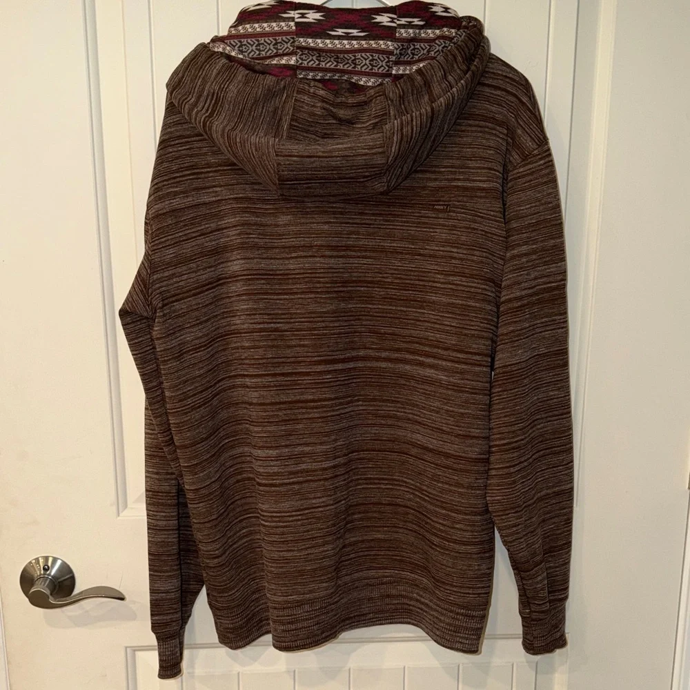 Hooey Striped Brown Hoodie for Men - Picture 5 of 5